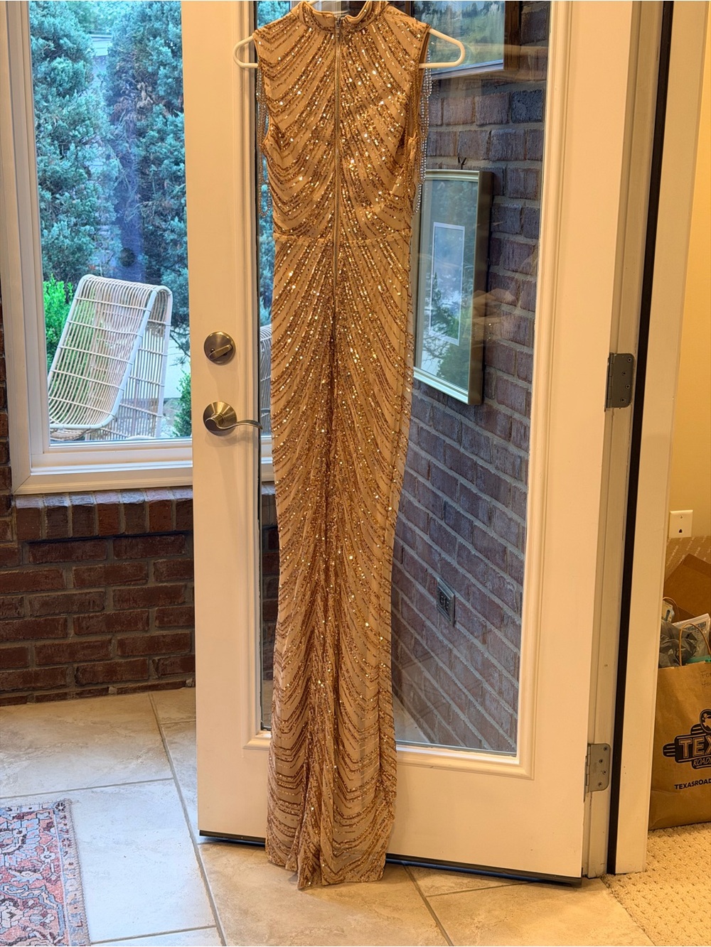 SHEIN Gold Sequin Evening Gown